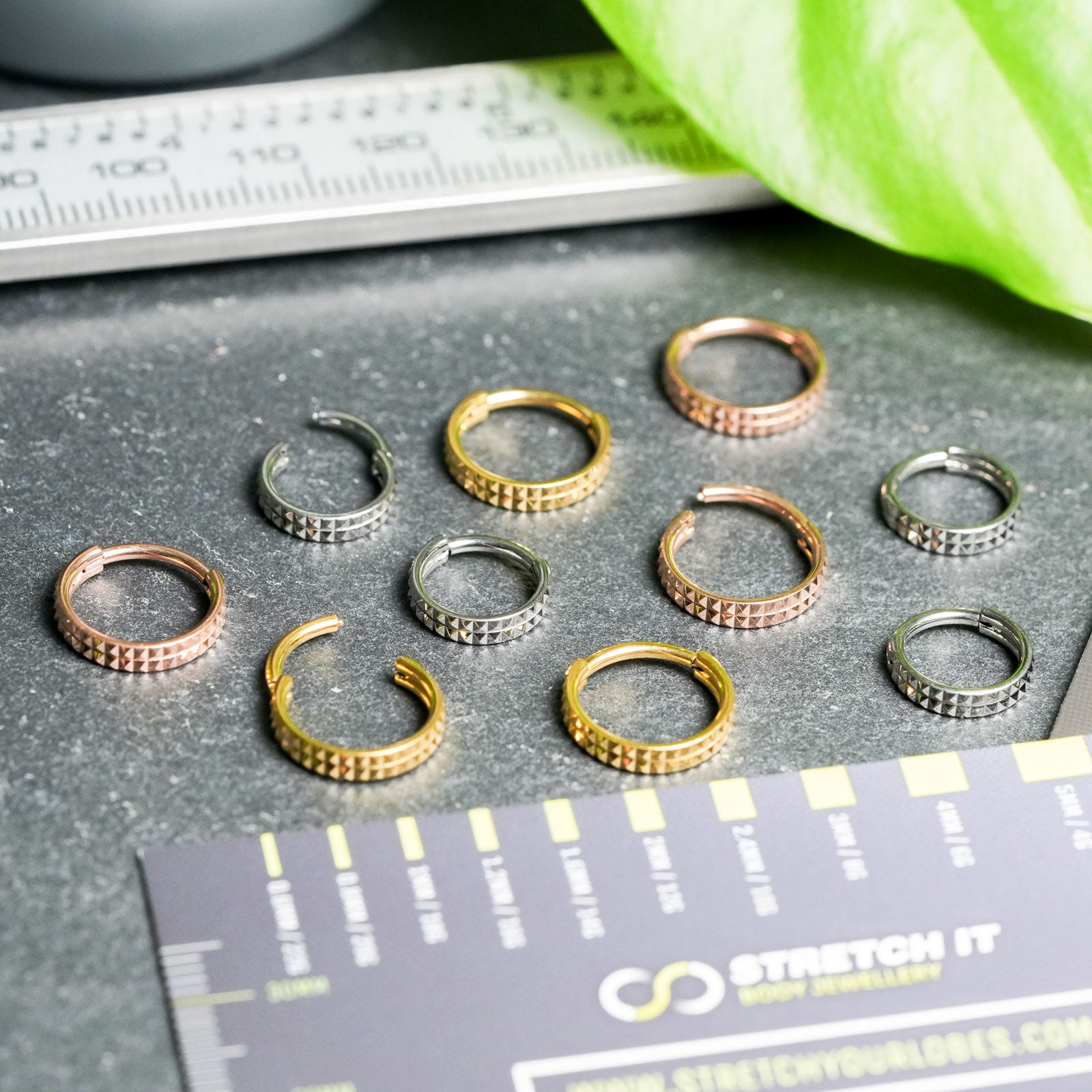 Double Pyramid Hinged Segment Ring Group Shot