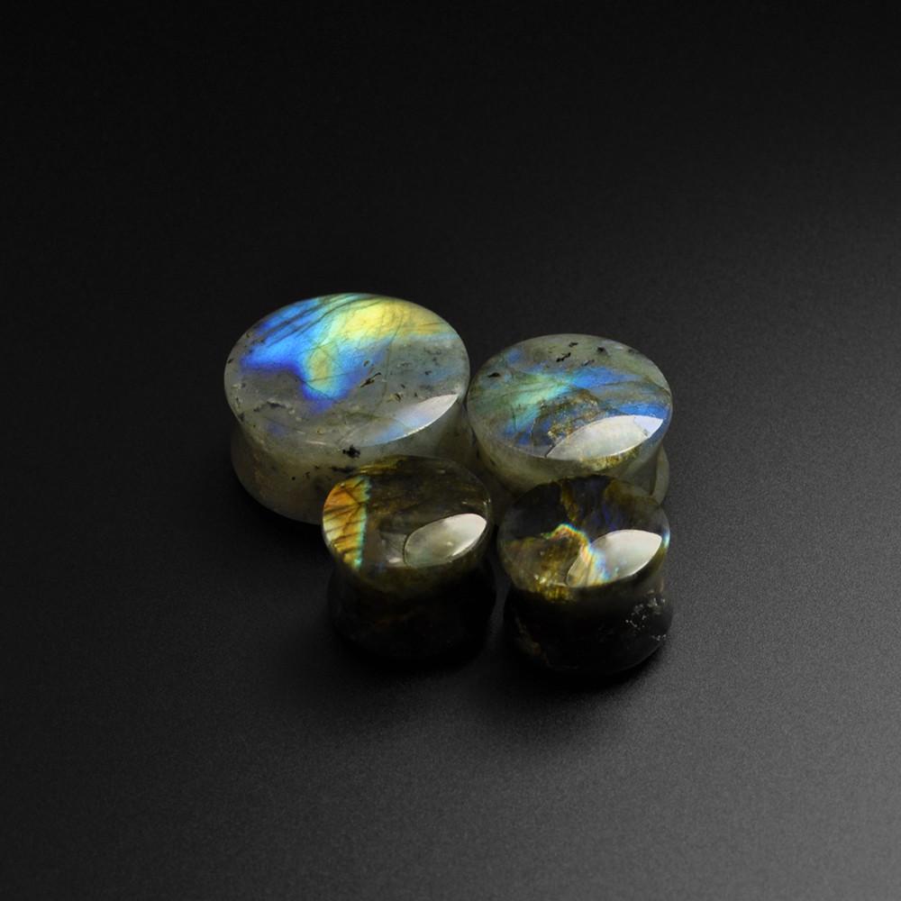 Grade B Labradorite Stone Plugs