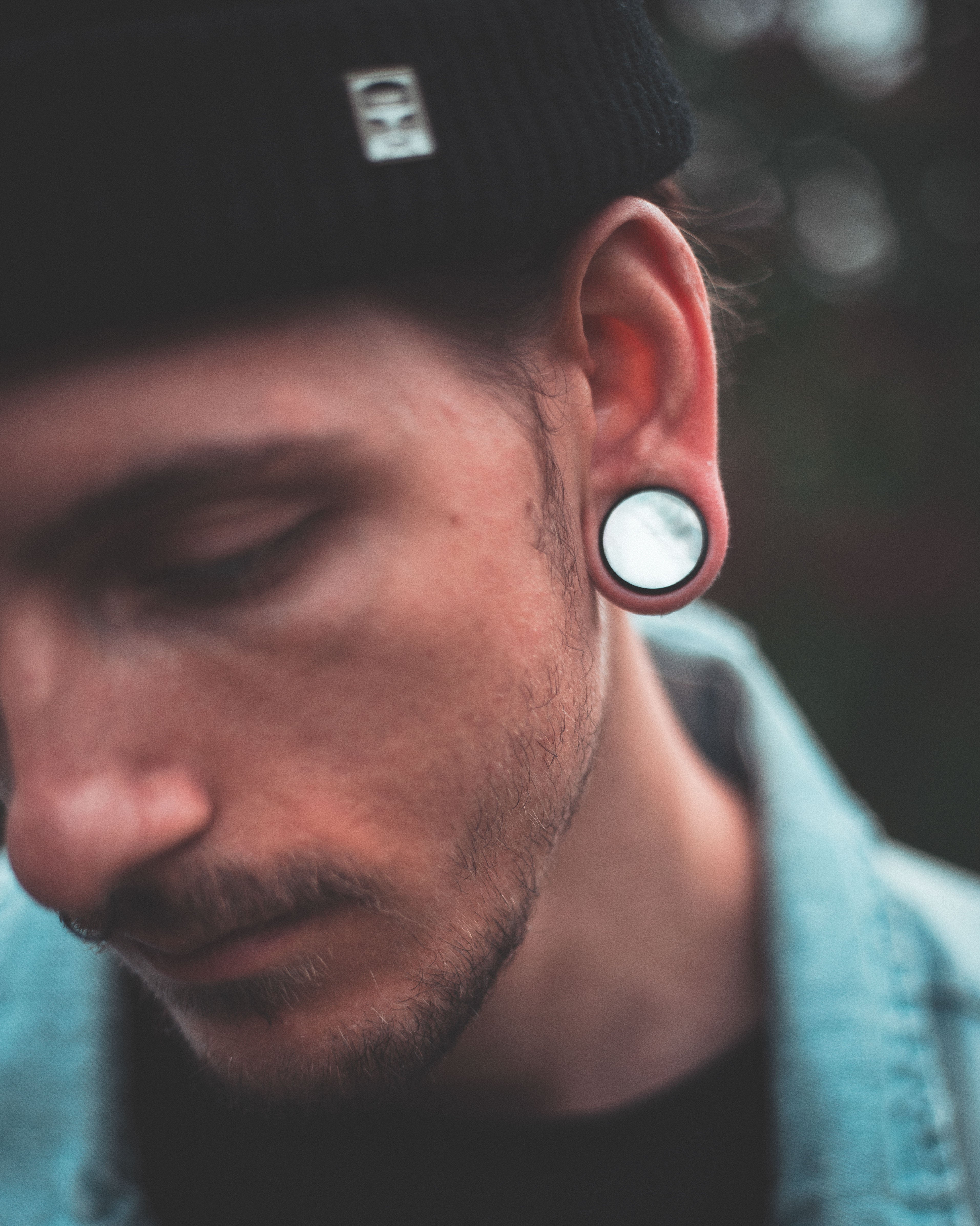 Horn Double Flare Plug With MOP Inlay Model Shot