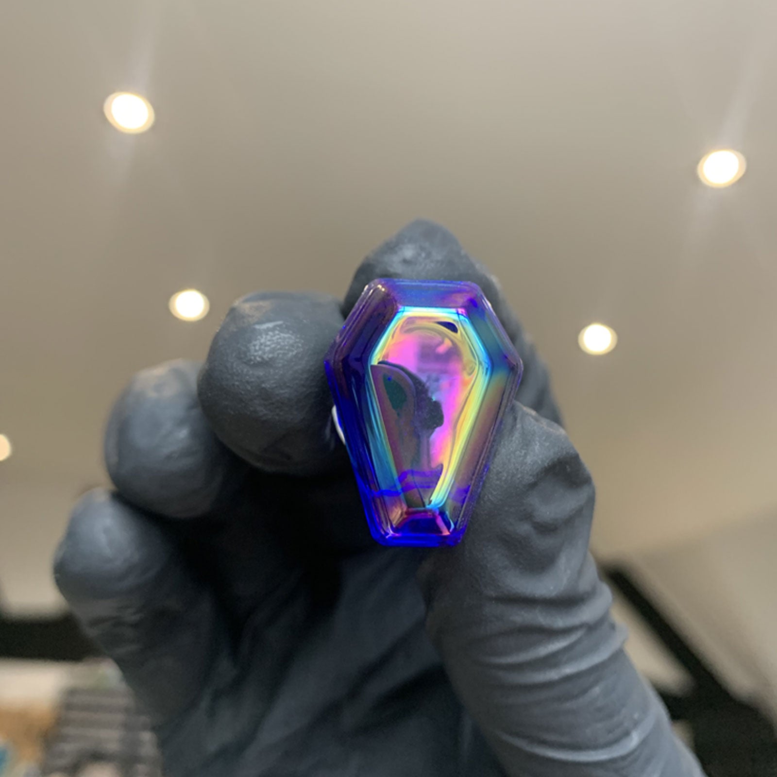 Rainbow Coffin Faced Glass Double Flare Plug