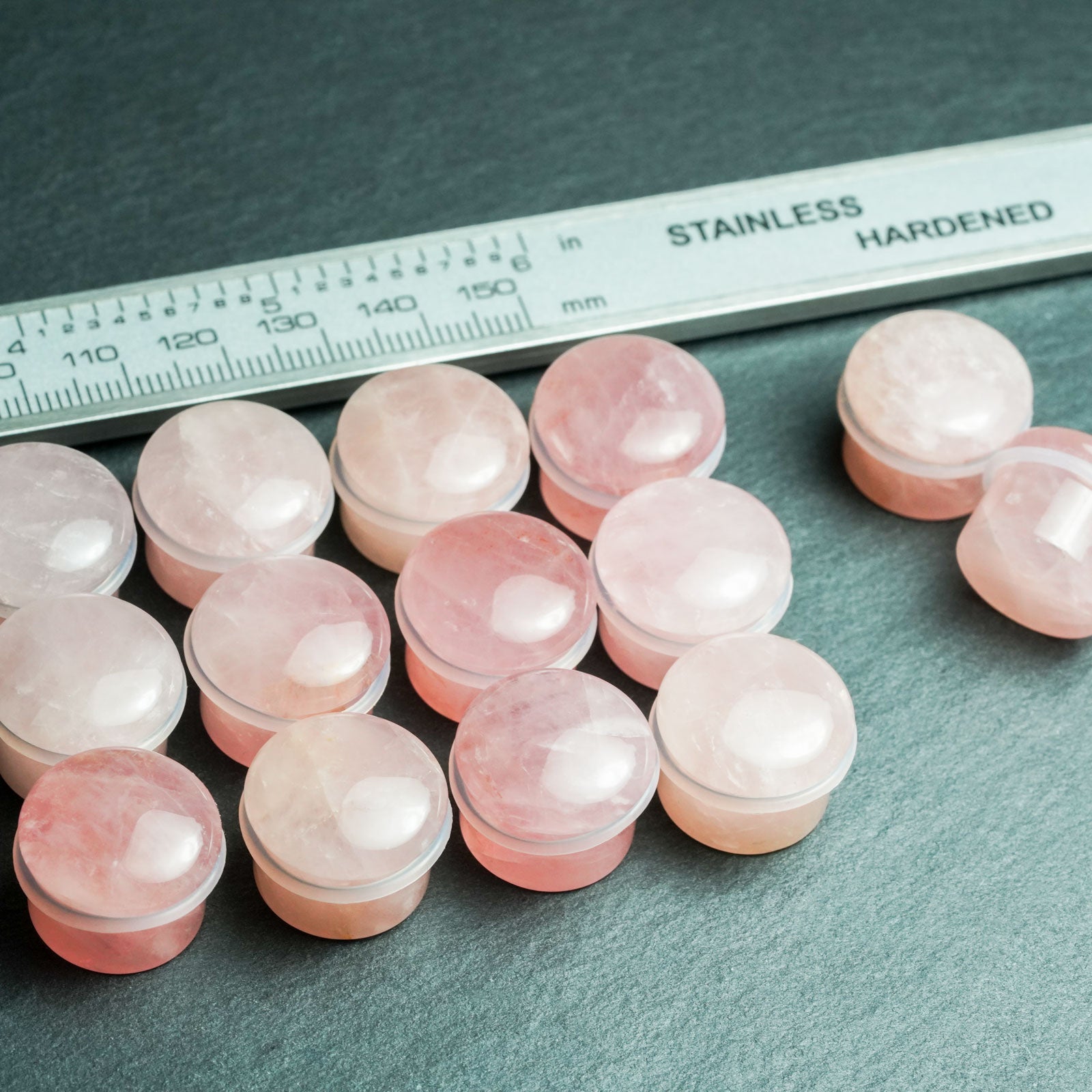 Rose Quartz Single Flare Convex Stone Plug