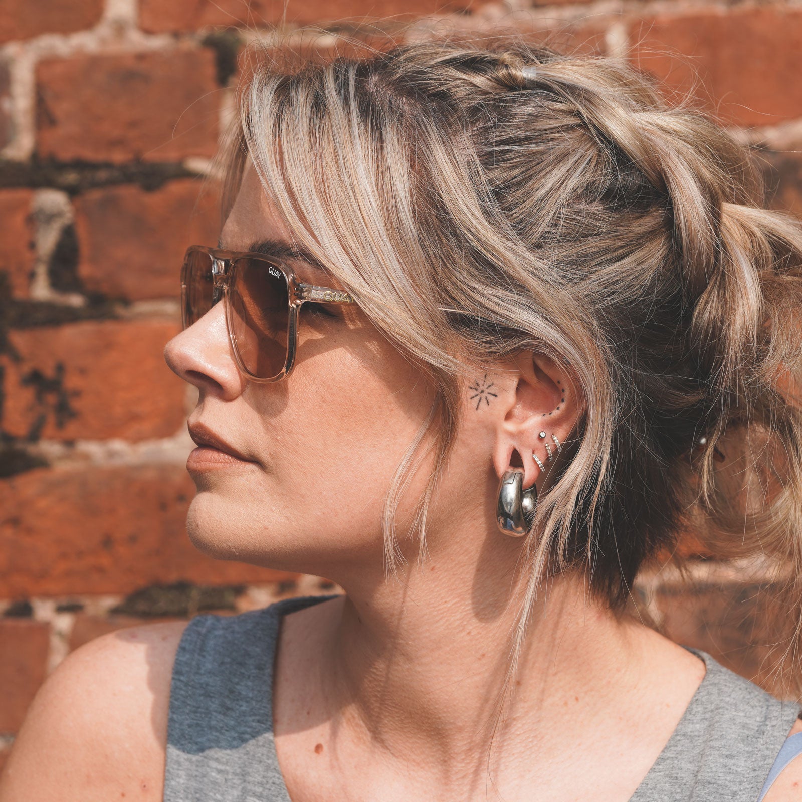 Surgical Steel Magnetic Circle Ear Weight Model Shot