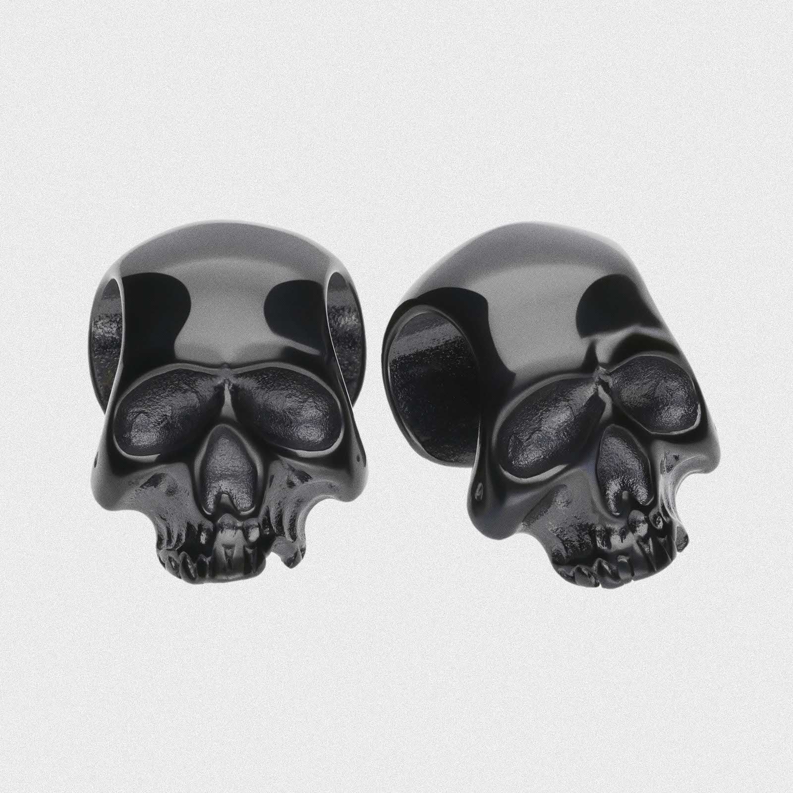 3D Skull Black PVD Saddle Ear Weight Hanger