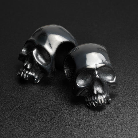 3D Skull Black PVD Saddle Ear Weight Hanger