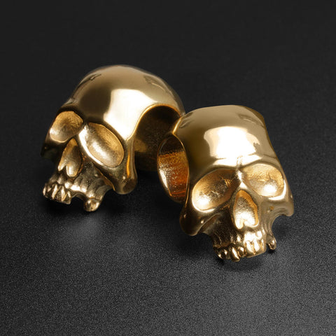 3D Skull Gold PVD Saddle Ear Weight Hanger