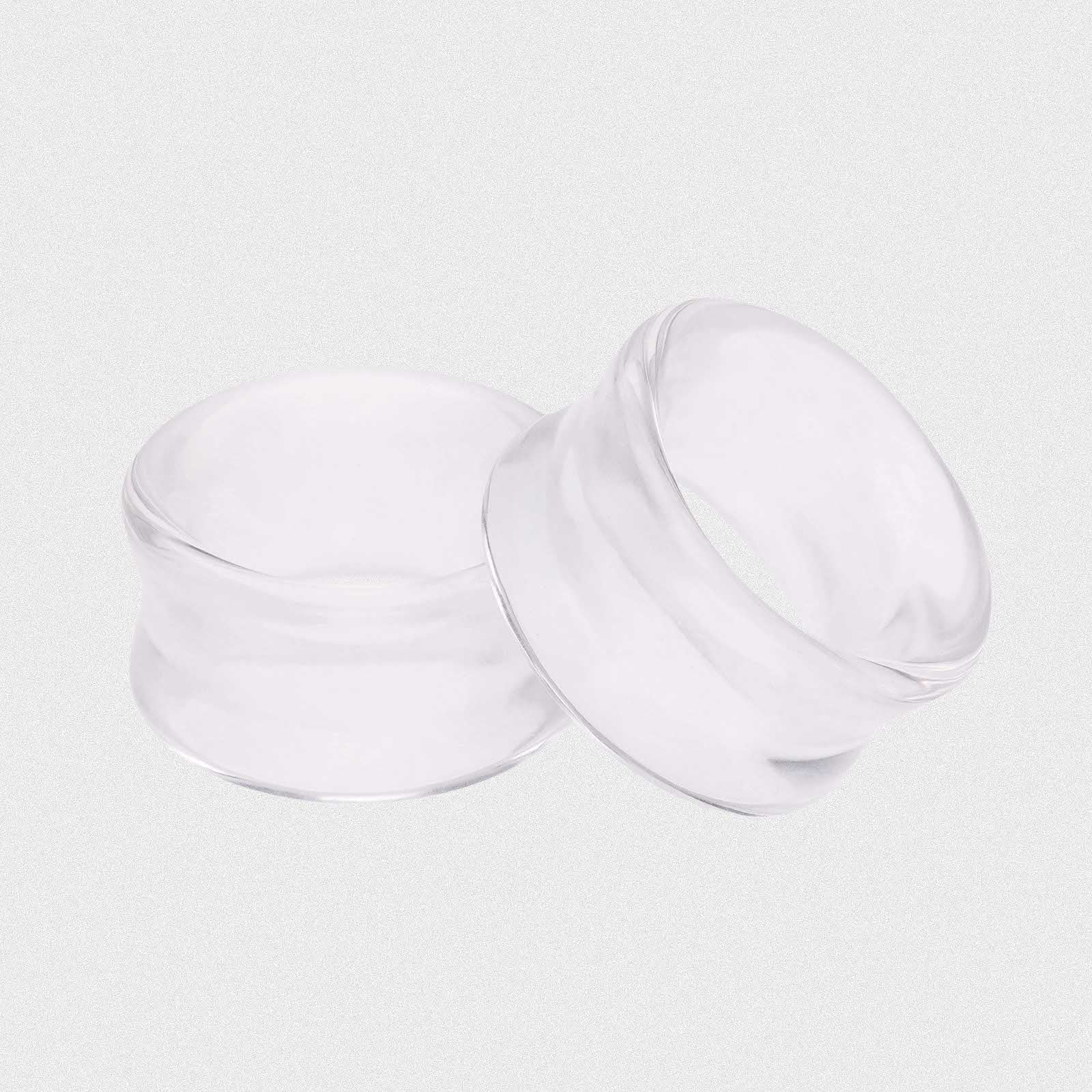 Clear Glass Double Flare Concave Tunnel