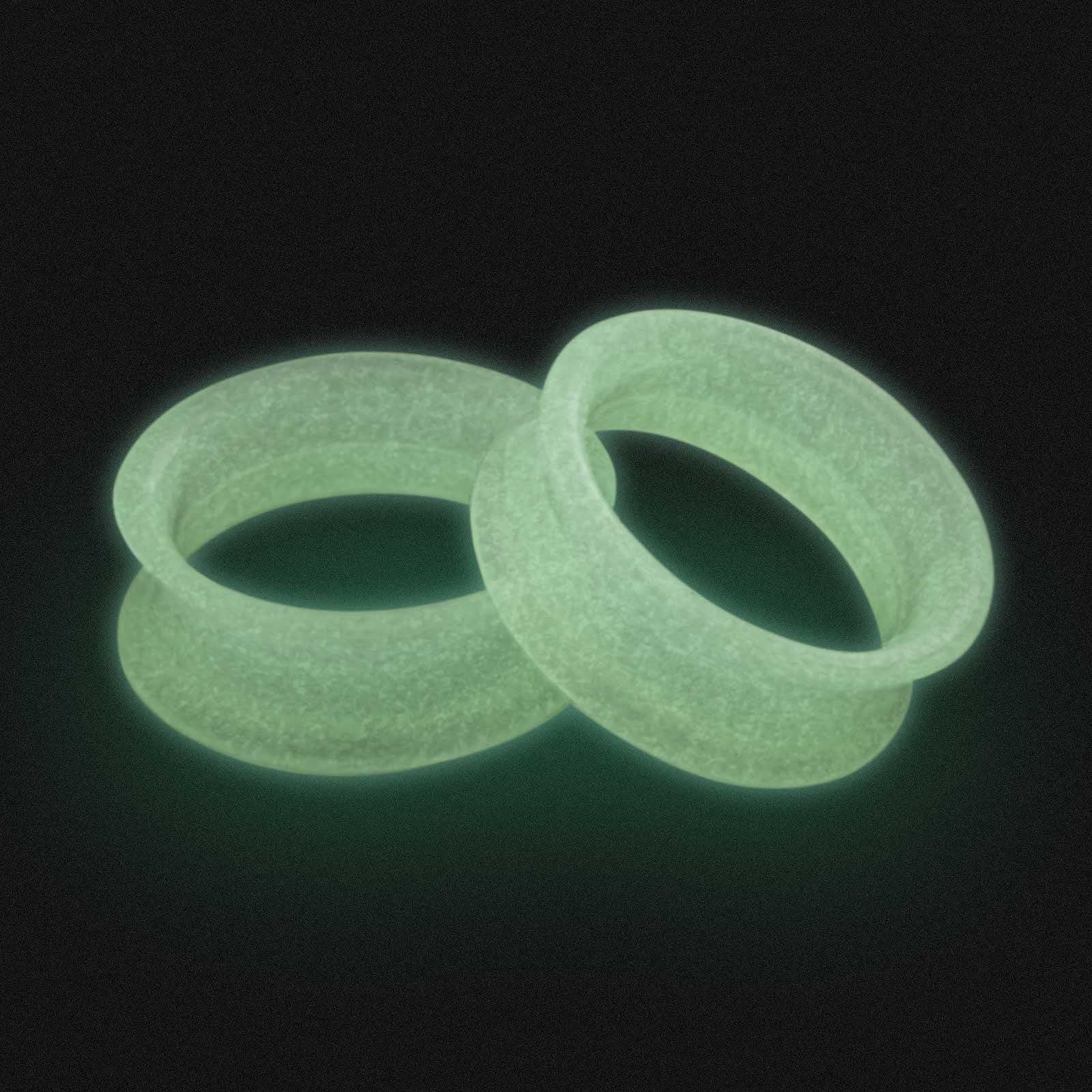 Glow In The Dark Lavender Double Flare Silicone Tunnel Glowing