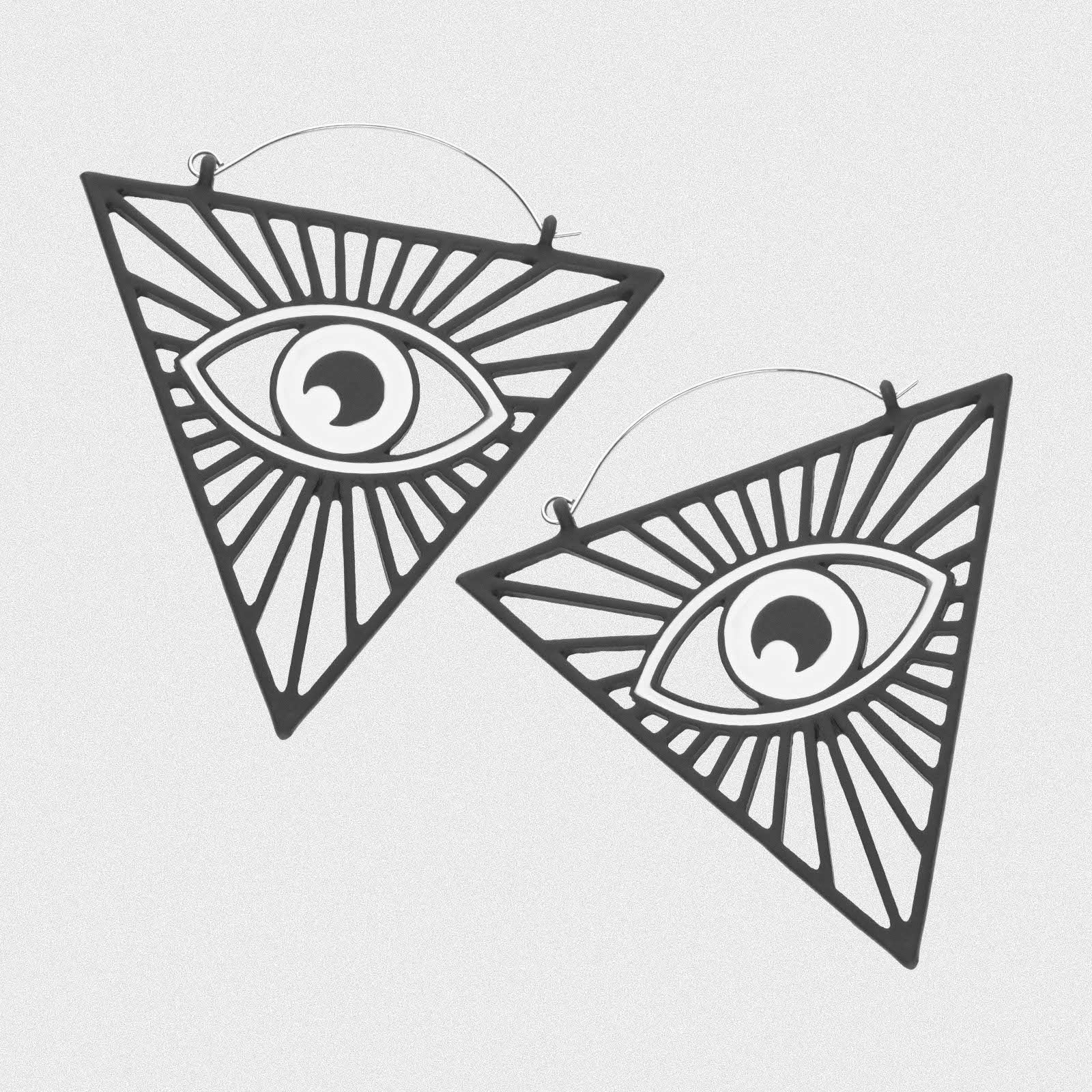 All-Seeing Eye Black Soft Touch Plug Hoops