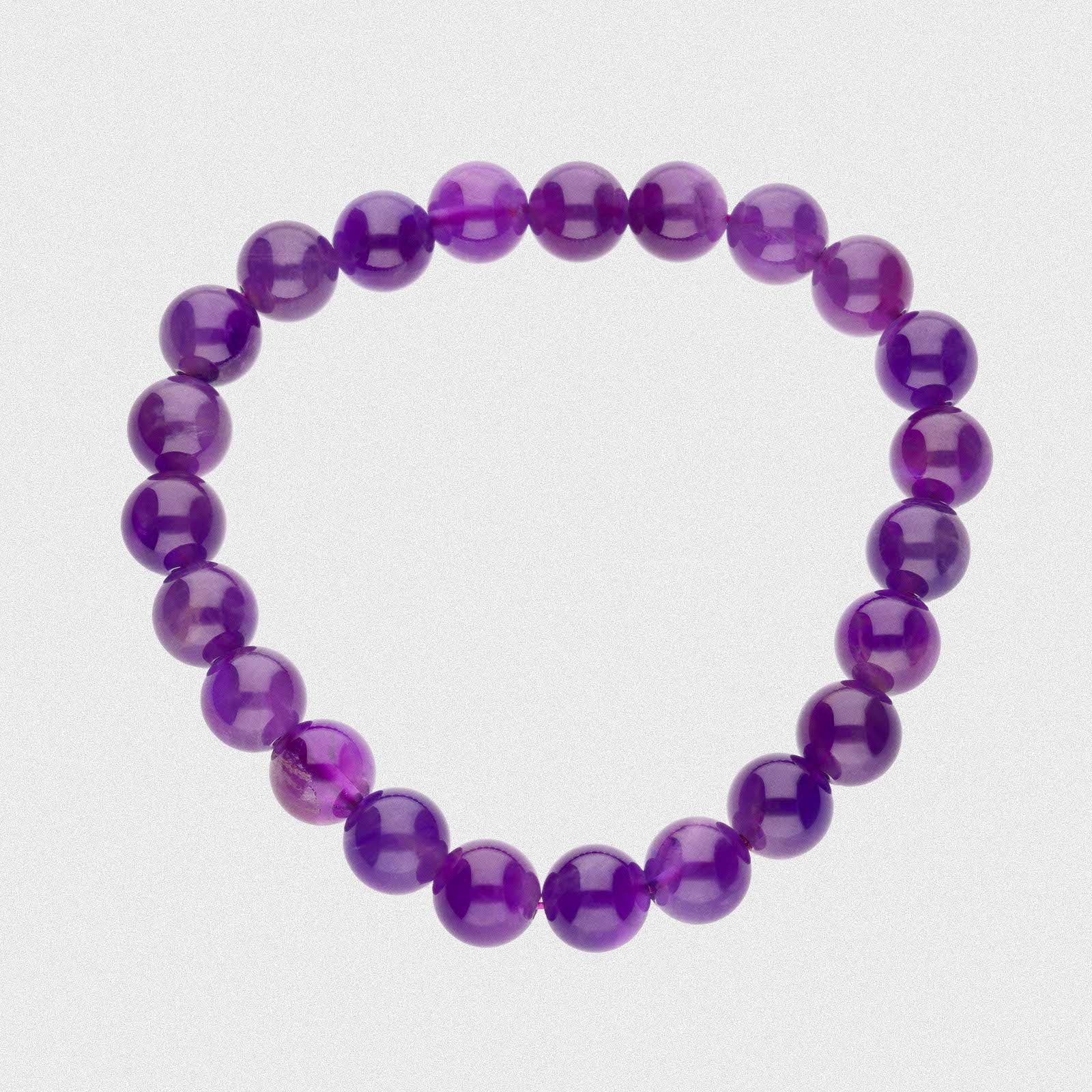 Amethyst Bead Stone Stretch Bracelet