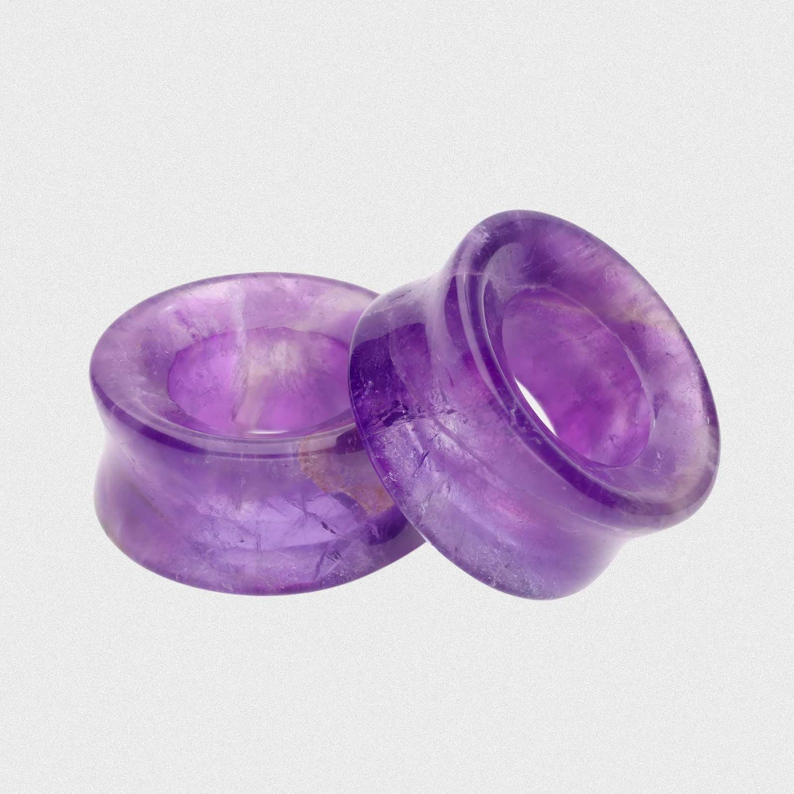 Amethyst Double Flare Concave Stone Tunnel