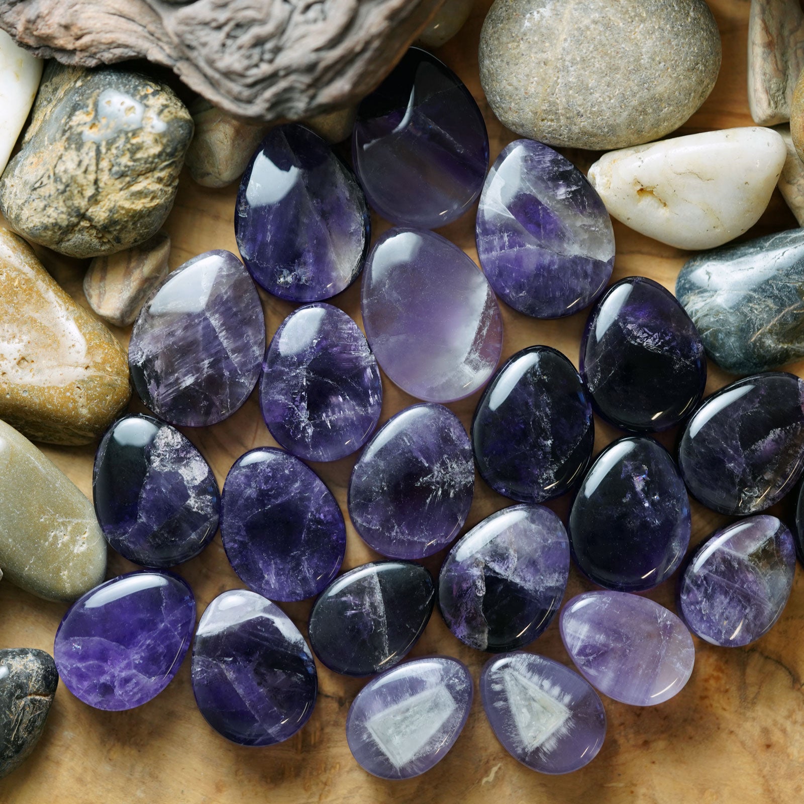 Amethyst Double Flare Teardrop Plug Group Shot