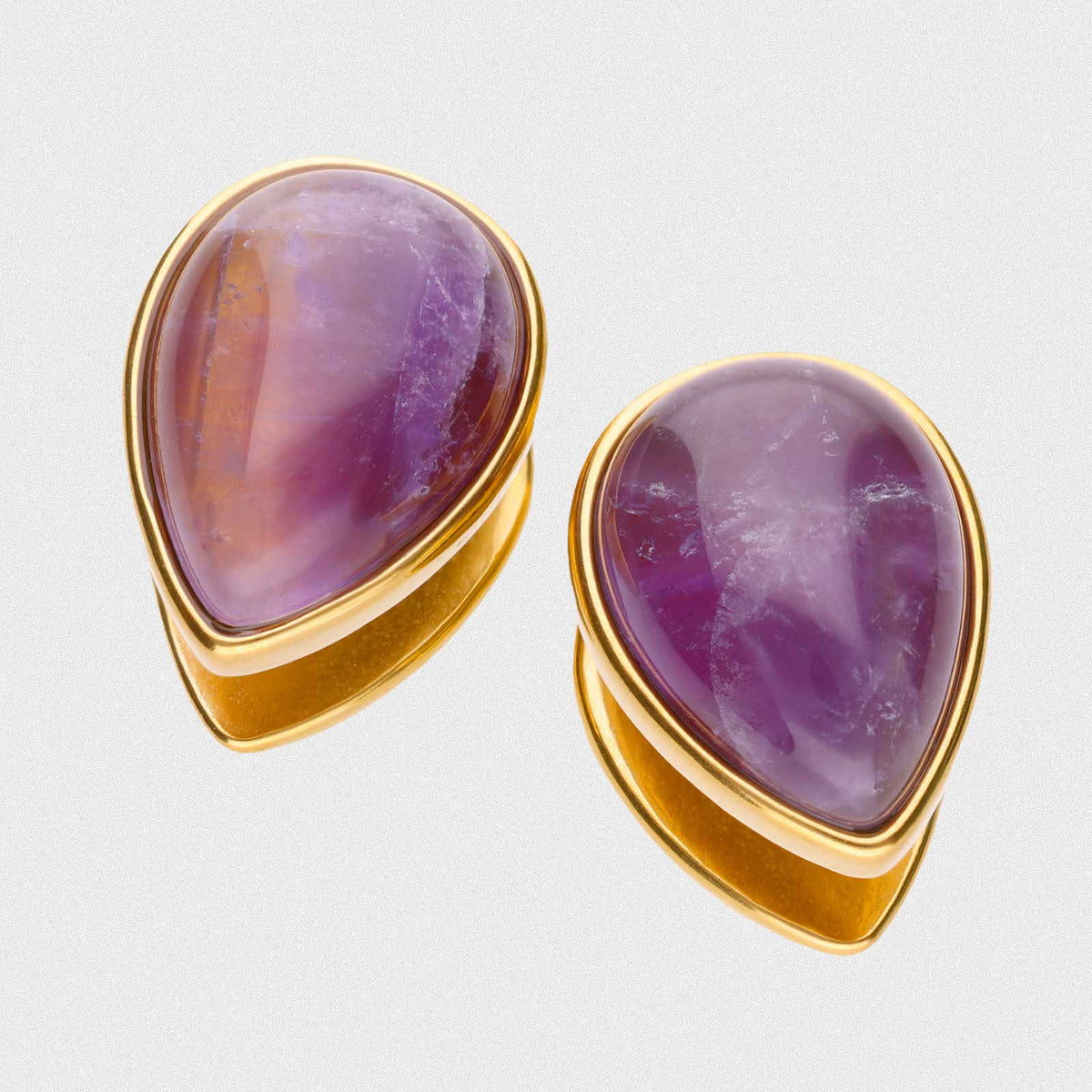 Amethyst Teardrop Gold PVD Saddle Ear Weight Hanger