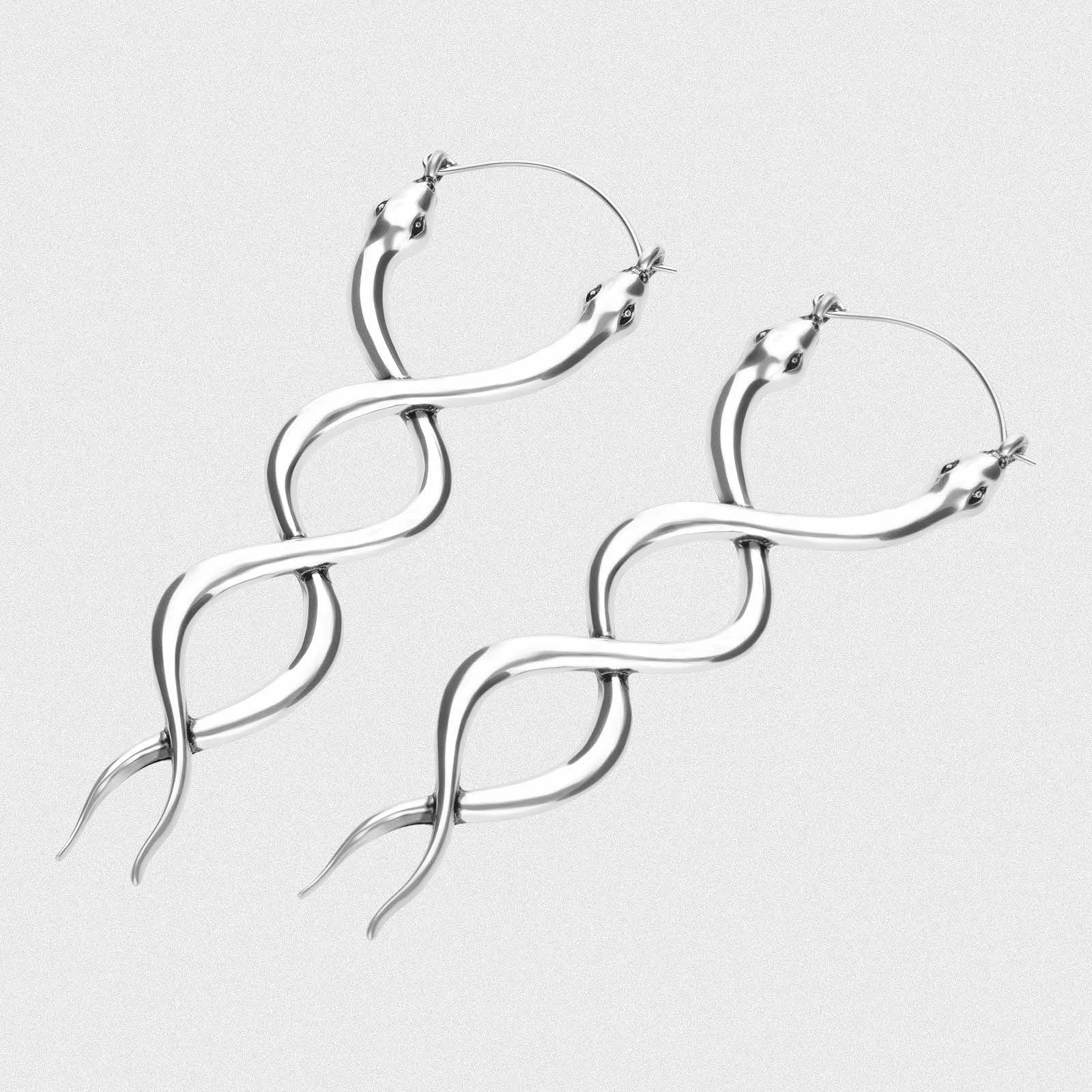 Antique Overlapping Snakes Plug Hoops