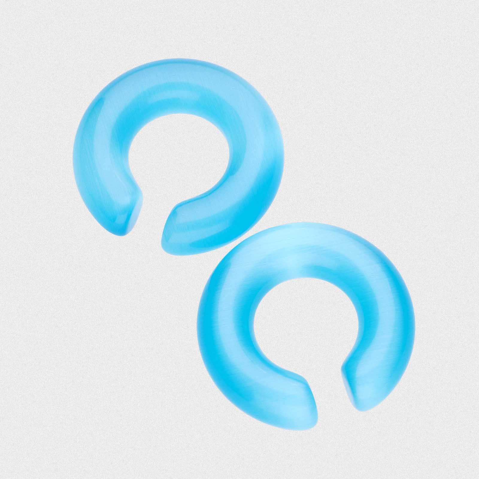 Aqua Cat's Eye Glass Ear Weight