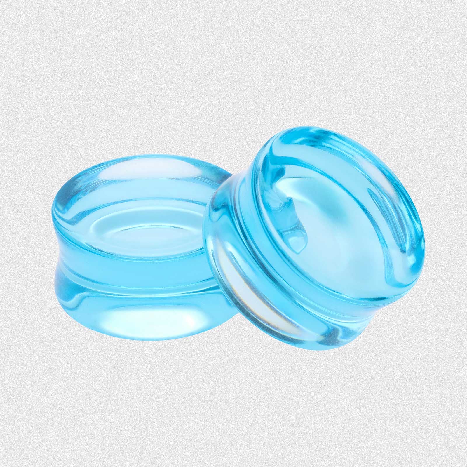 Aqua Glass Double Flare Concave Plug