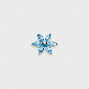 Aqua Marquise Flower Titanium Threaded Top