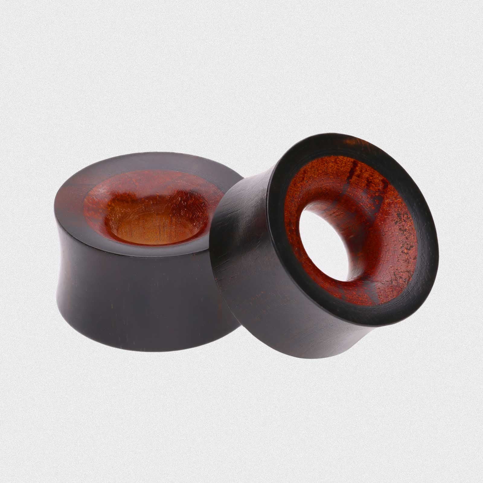 Areng Wood Double Flare Tunnel With Rangas Wood Inlay