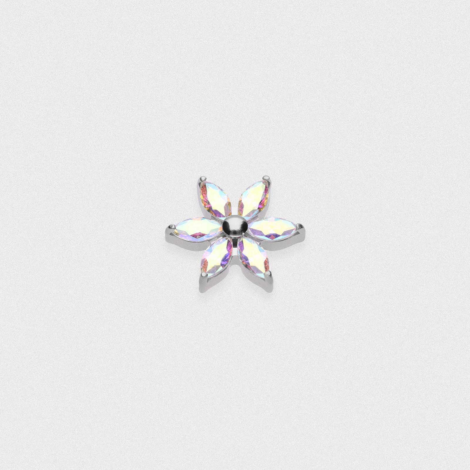 Aurora Borealis Marquise Flower Titanium Threaded Top