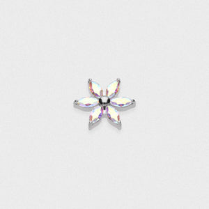 Aurora Borealis Marquise Flower Titanium Threaded Top