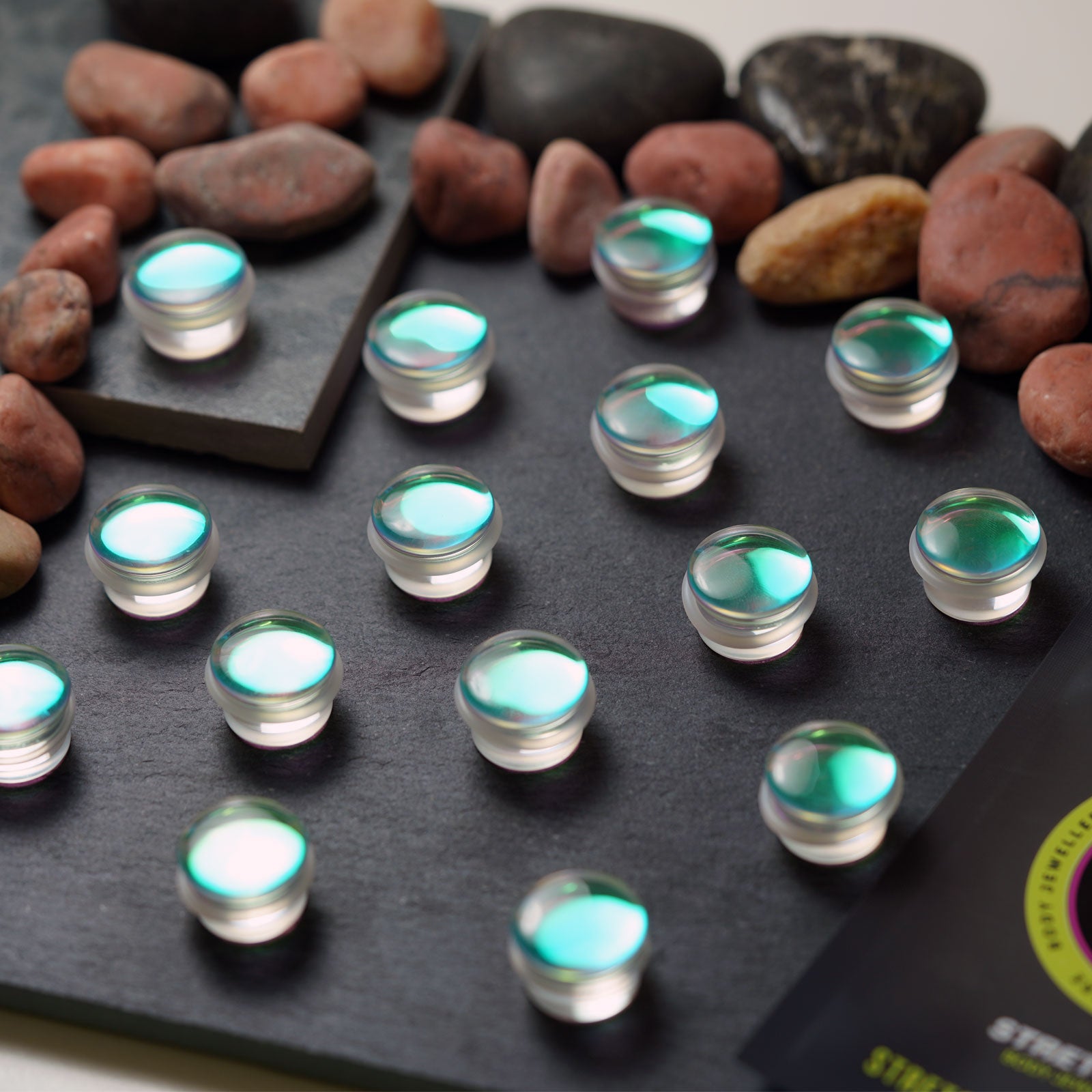 Aurora Glass Single Flare Convex Plug Group Shot