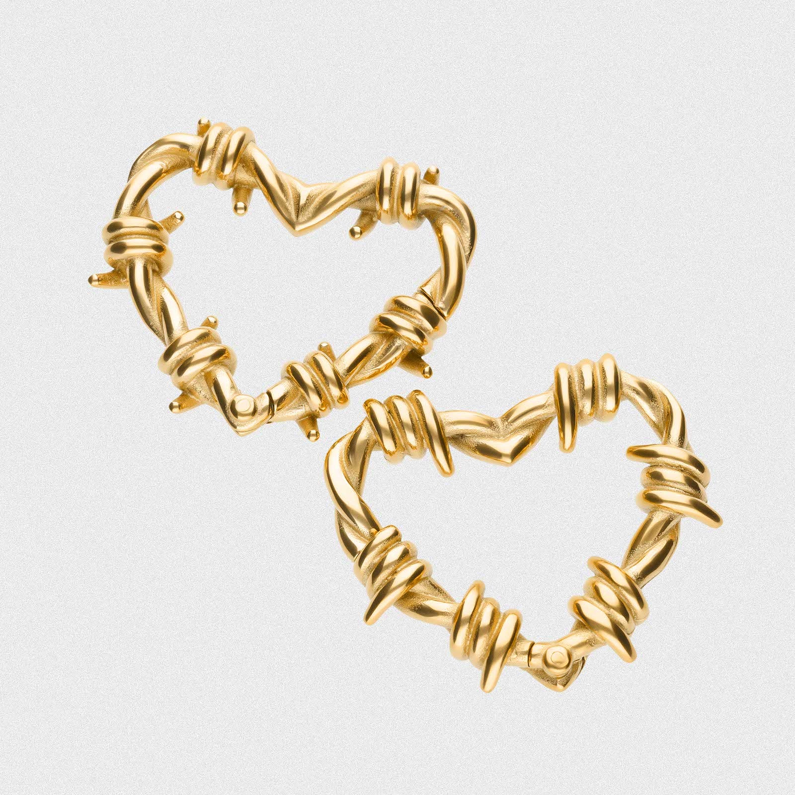 Barbed Wire Heart Gold PVD Ear Weight