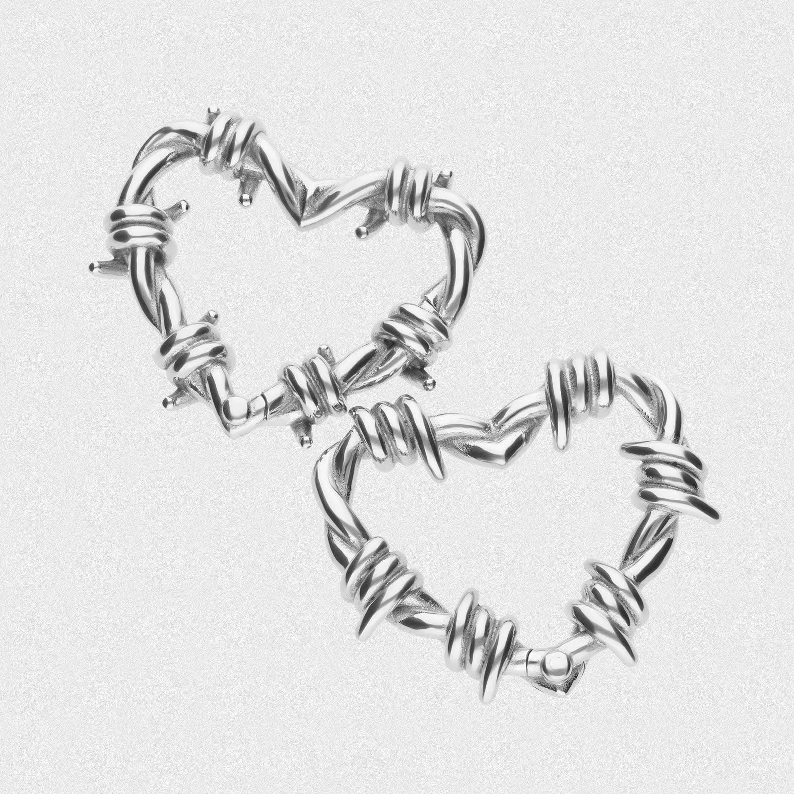 Barbed Wire Heart Surgical Steel Ear Weight