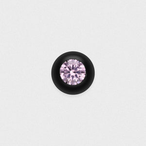 Bejewelled Pink Black PVD Titanium Threaded Top