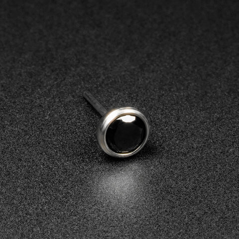Bezel Set Black Jewelled Titanium Threadless Top