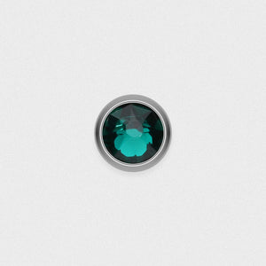 Bezel Set Teal Stone Titanium Threaded Top