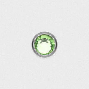 Bezel Set Green Stone Titanium Threaded Top