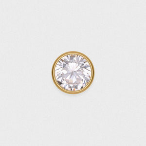 Bezel Set Jewelled Gold PVD Titanium Threadless Top