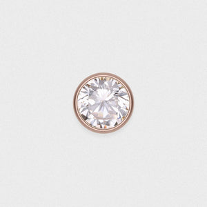 Bezel Set Jewelled Rose Gold PVD Titanium Threadless Top