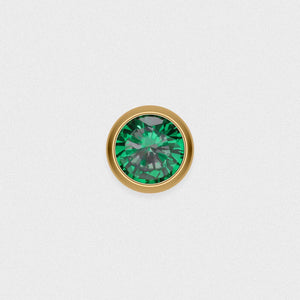 Bezel Set Green Jewelled Gold PVD Titanium Threadless Top
