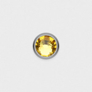 Bezel Set Light Topaz Stone Titanium Threaded Top