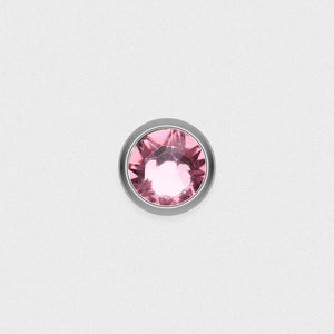 Bezel Set Pink Stone Titanium Threaded Top