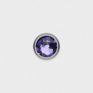 Bezel Set Purple Stone Titanium Threaded Top