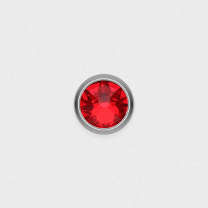 Bezel Set Red Stone Titanium Threaded Top
