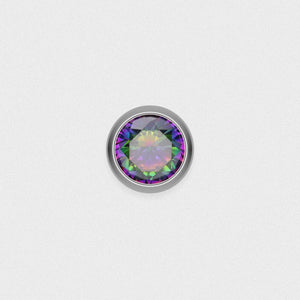 Bezel Set Vitrail Medium Jewelled Titanium Threadless Top