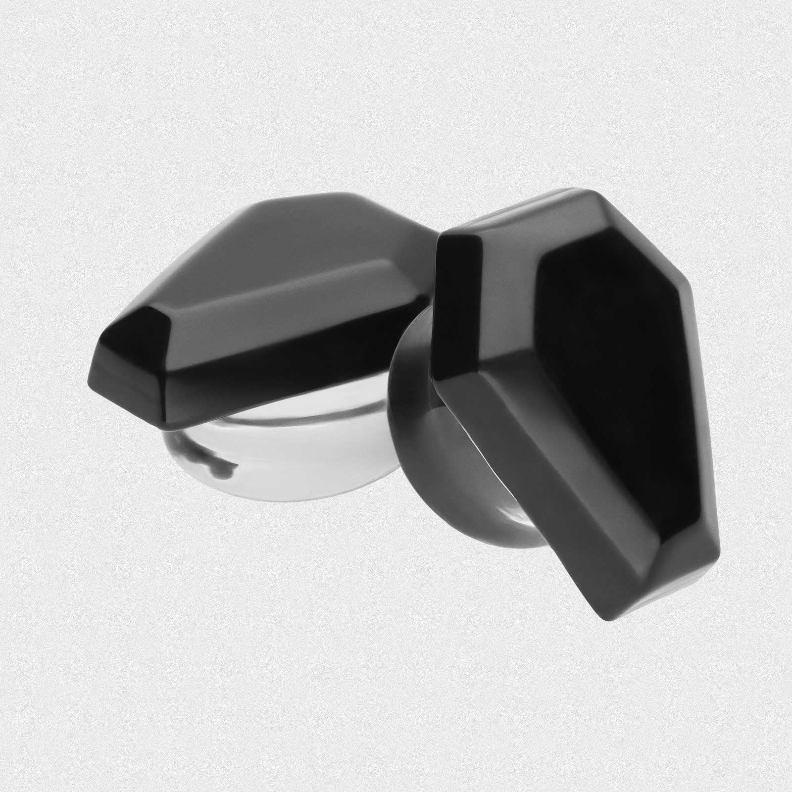 Black Coffin Faced Glass Double Flare Plug