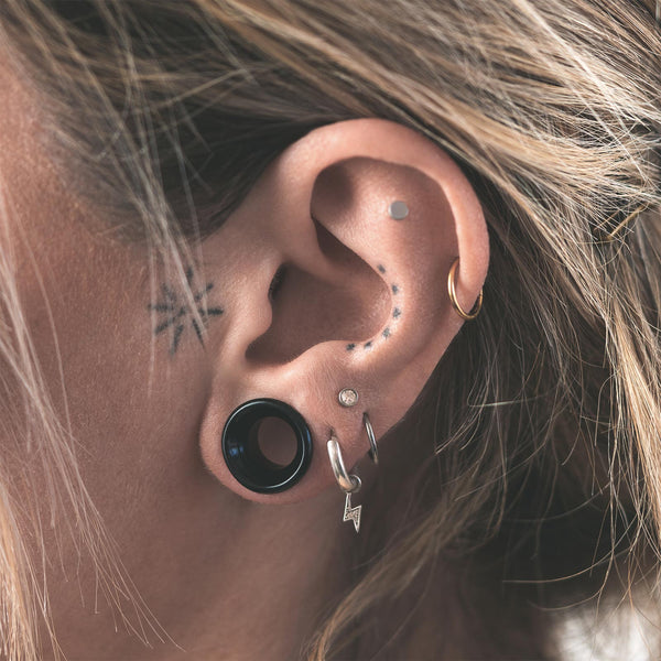 316L Surgical Steel Single Flared Flesh Tunnel With O-ring - Voodoo - Foto 10