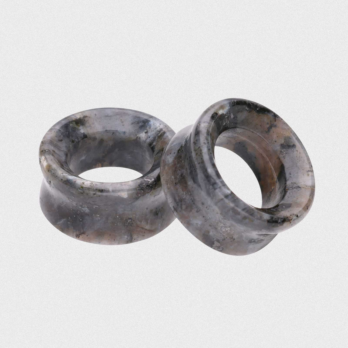 Black Labradorite Double Flare Concave Stone Tunnel