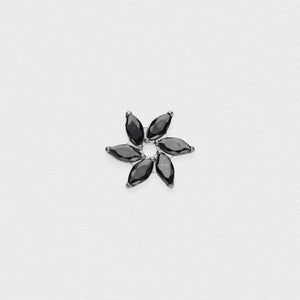 Black Offset Marquise Flower Titanium Threaded Top