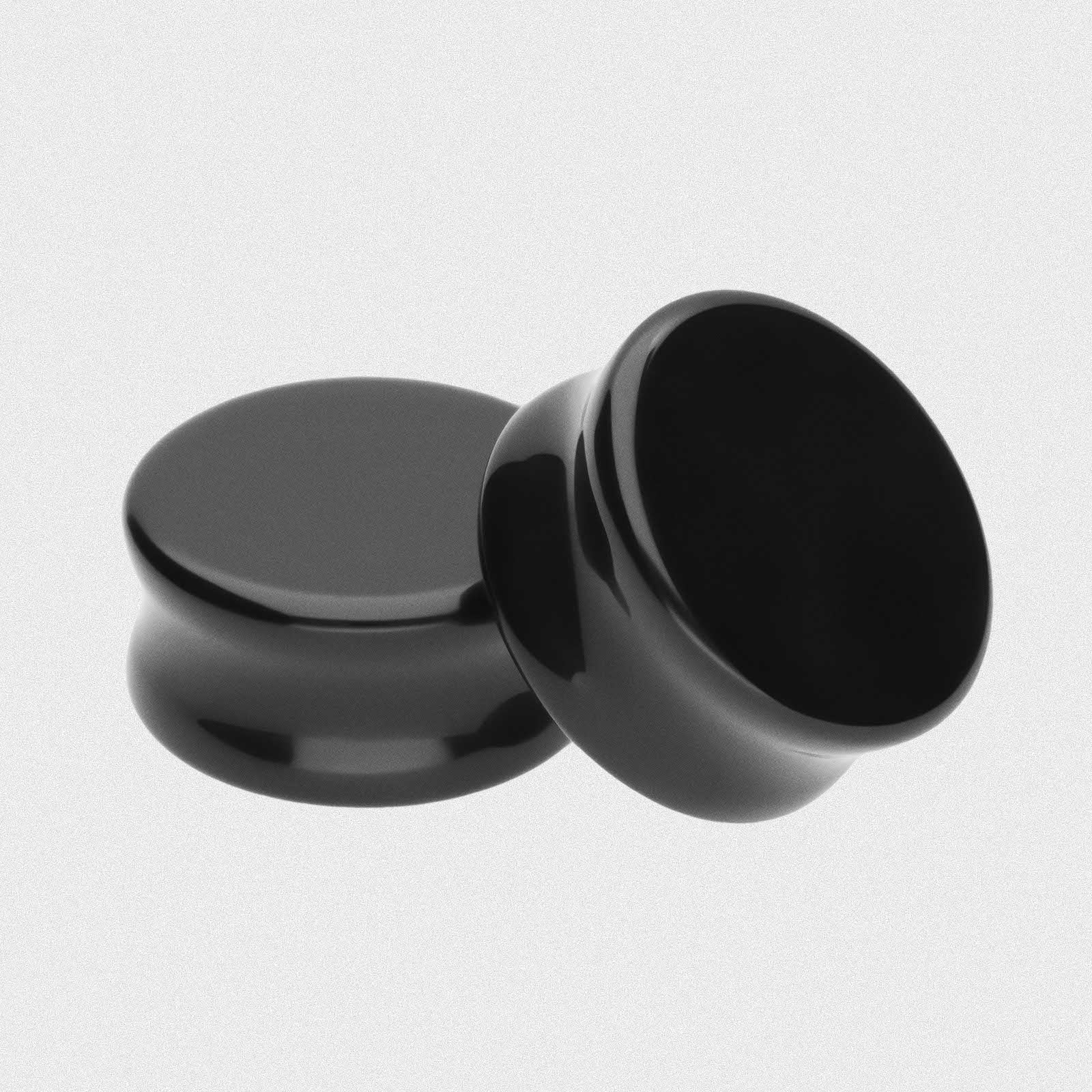 Black Onyx Double Flare Stone Plug