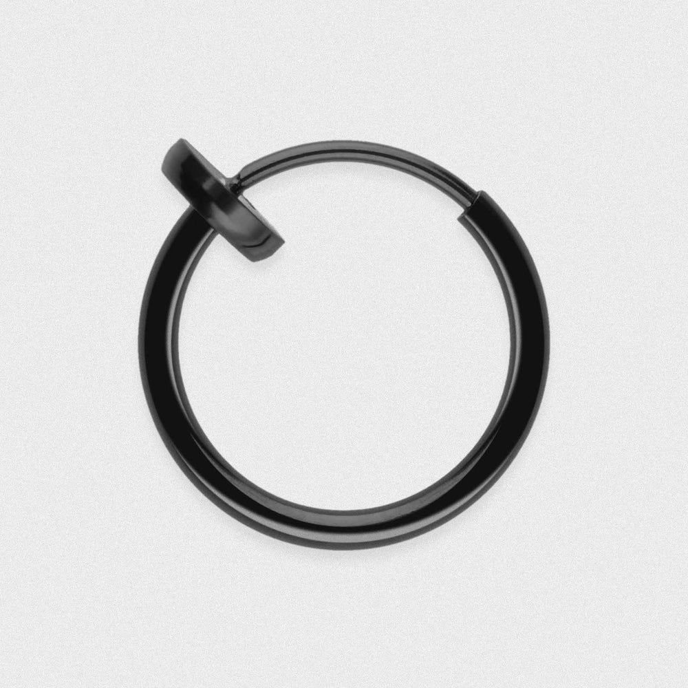 Black PVD Fake Nose Ring | Fake Nose Rings | Stretch It Body Jewellery