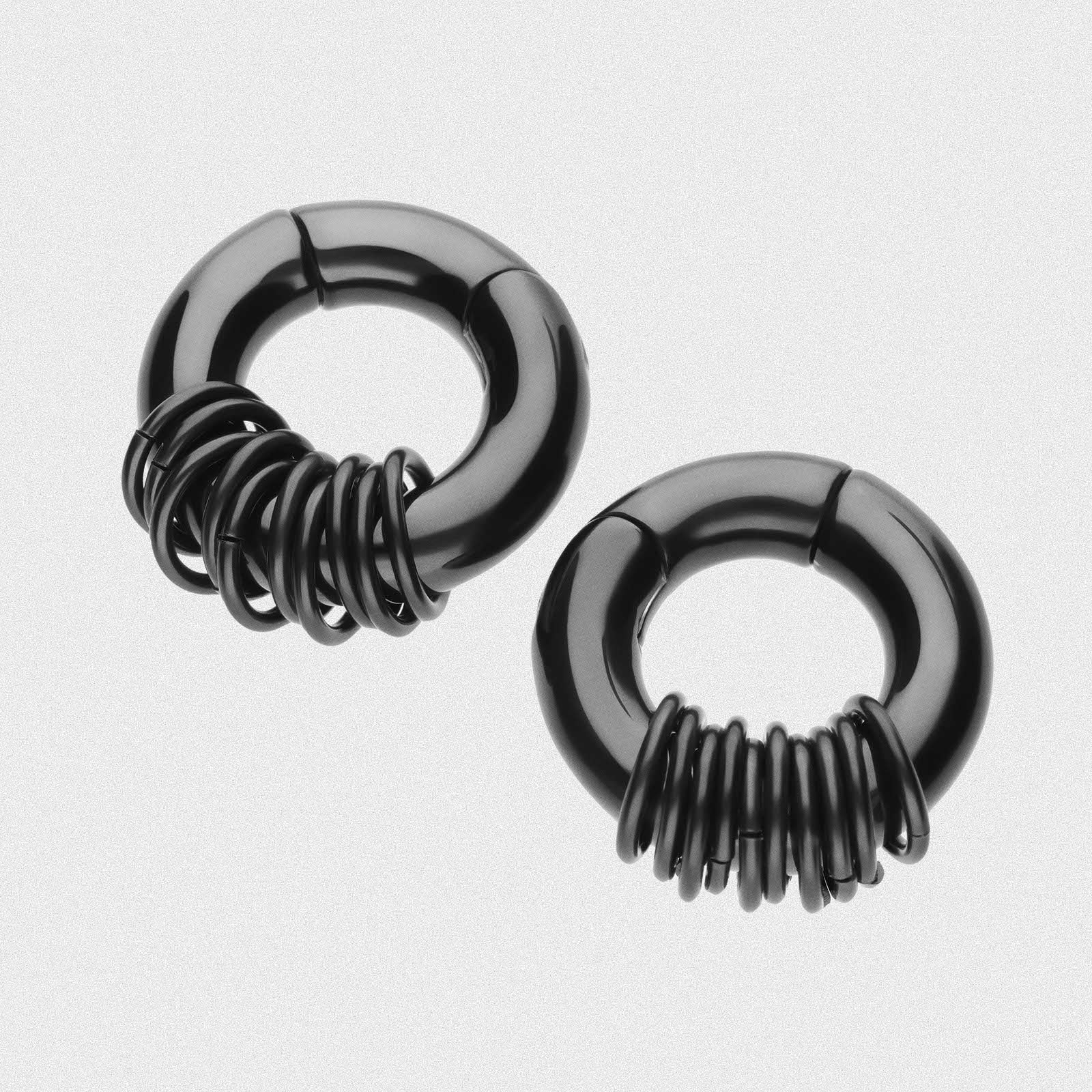 Black PVD Magnetic Multi Hoop Ear Weight