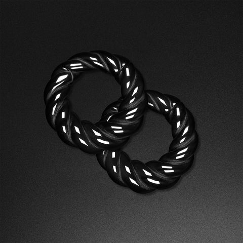 Black PVD Oval Rope Magnetic Ear Weight