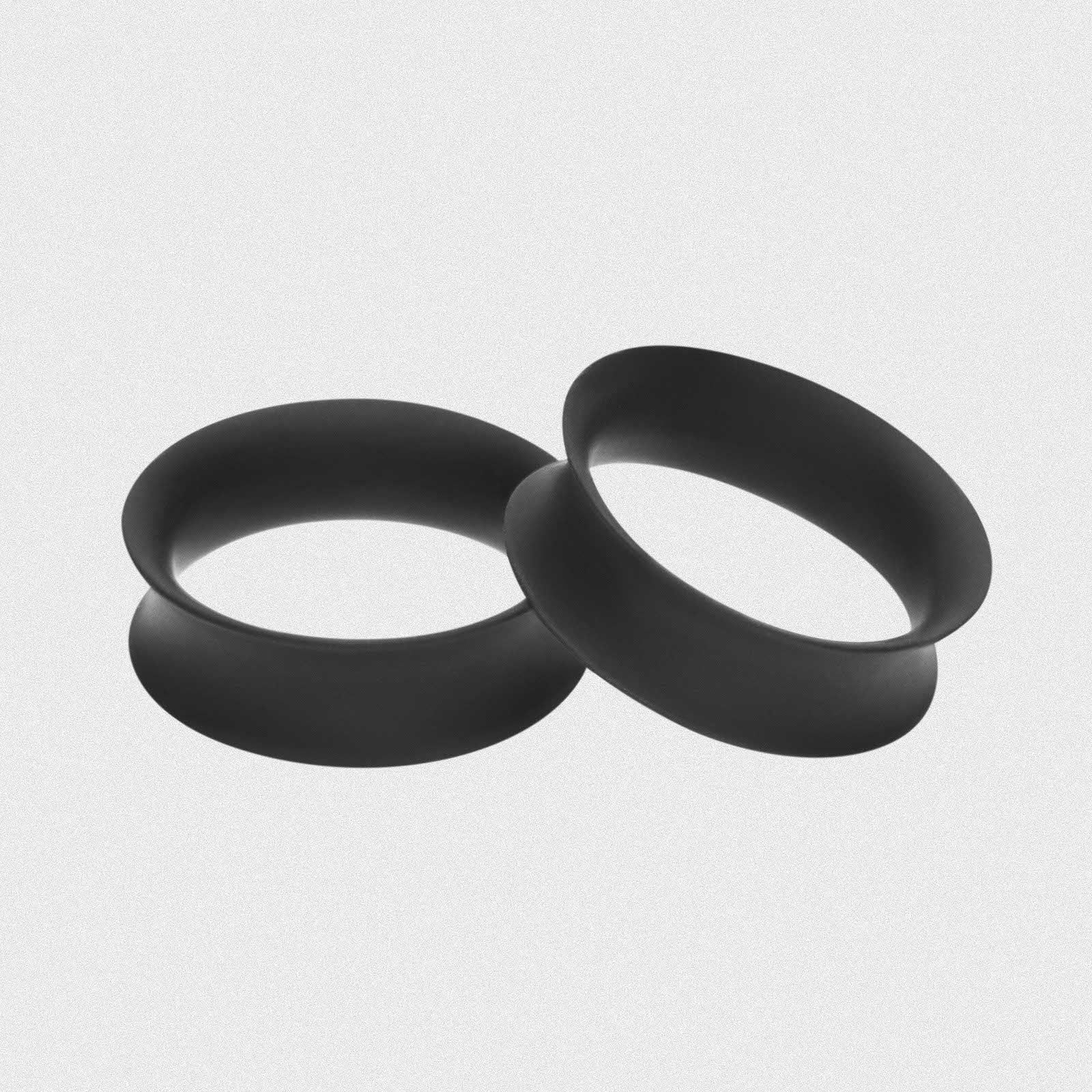 Black Silicone Thin Double Flare Tunnel
