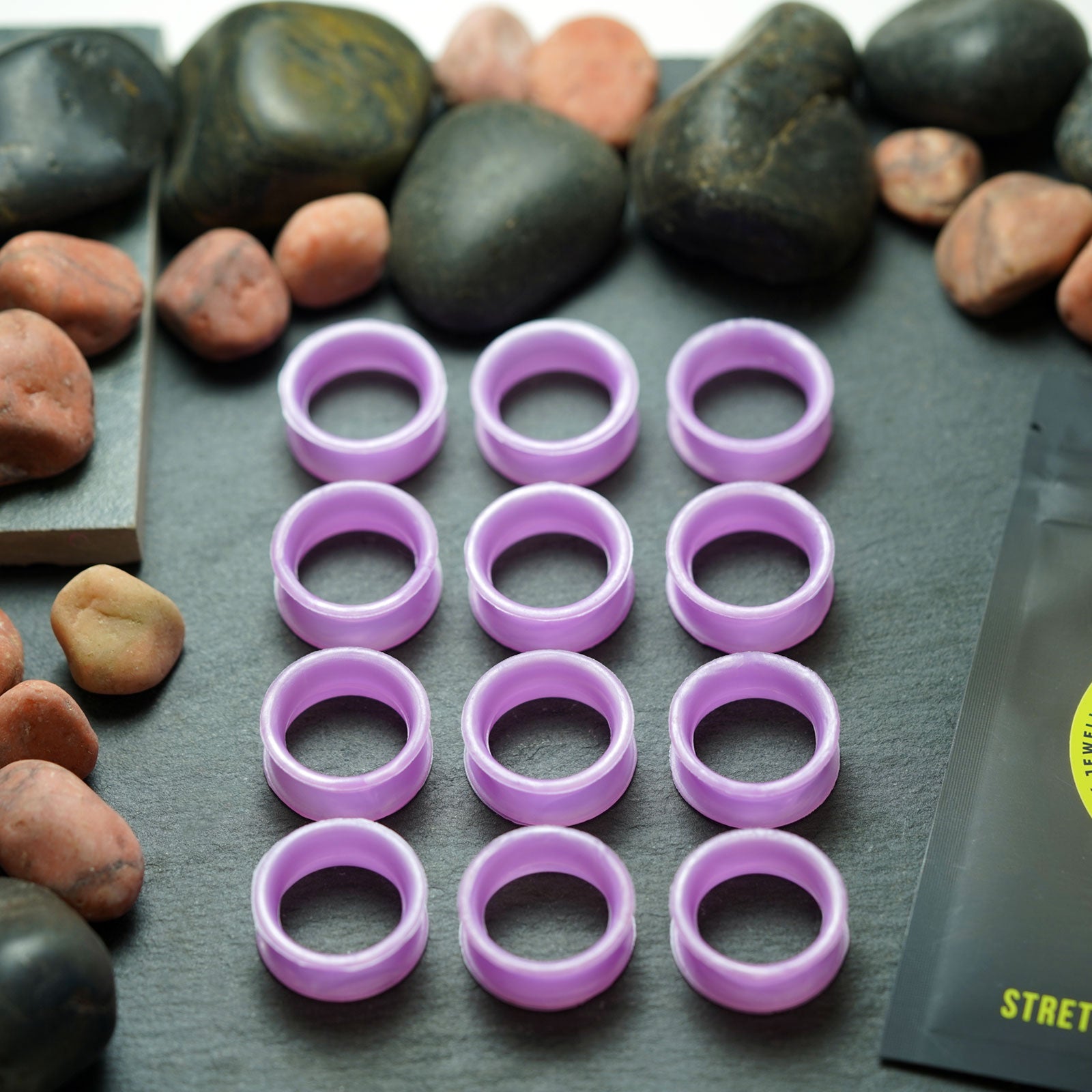 Blossom Pearl Silicone Double Flare Tunnel Group Shot