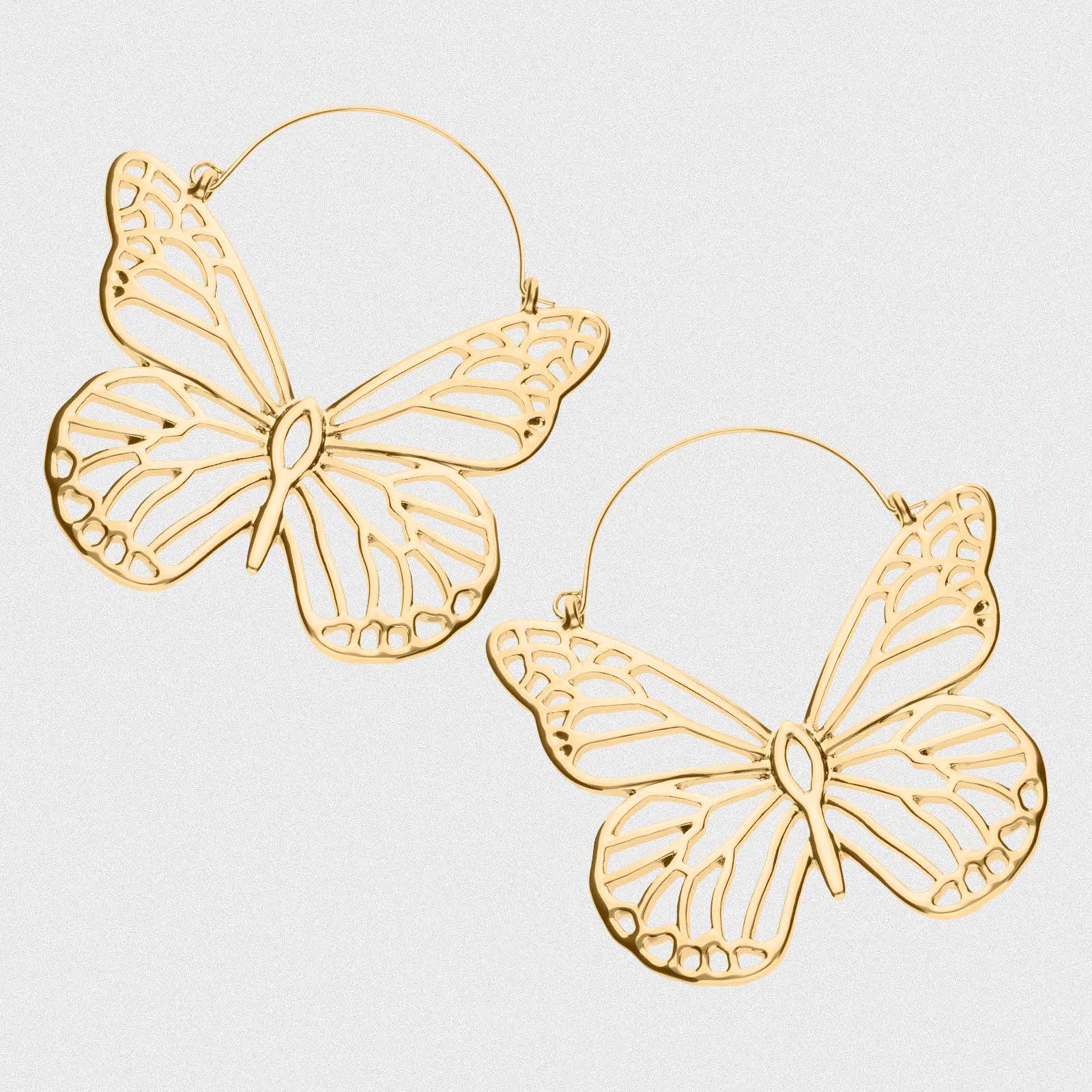 Butterfly Gold Plug Hoops