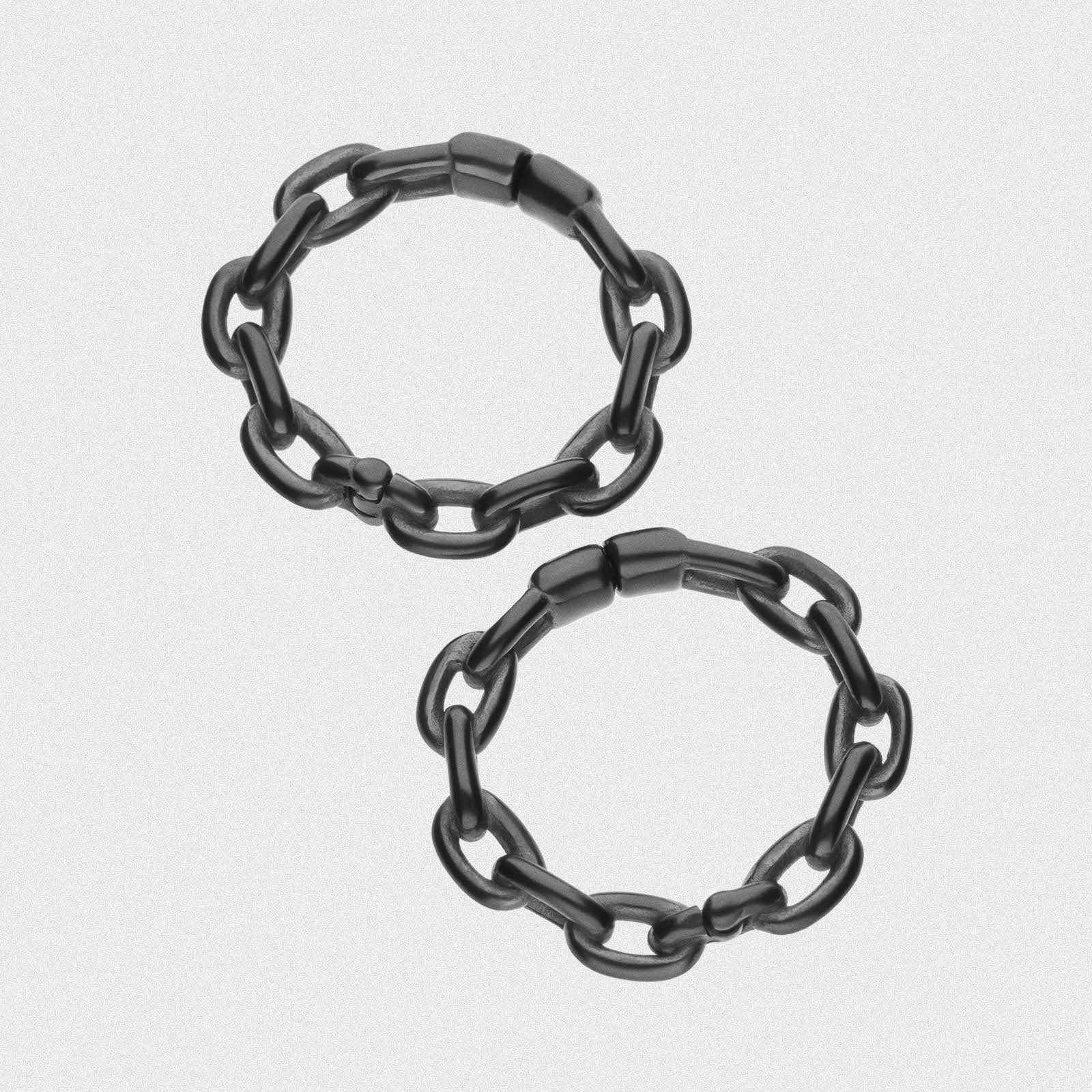 Cable Chain Hoop Black PVD Magnetic Ear Weight